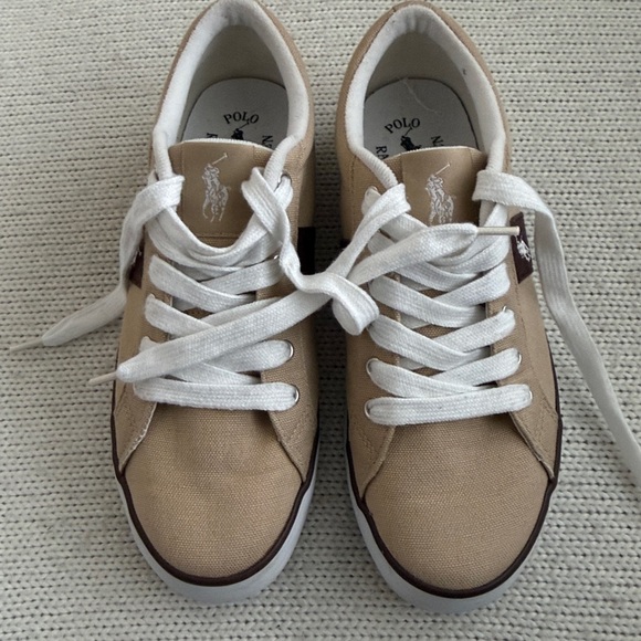 Polo Ralph Lauren Giles Canvas Sneakers Tan/Brown Size 8 - Picture 3 of 8